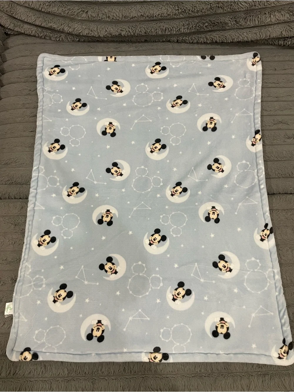 Baby Blue Mickey Mouse Plush Throw Blanket - Disney Baby